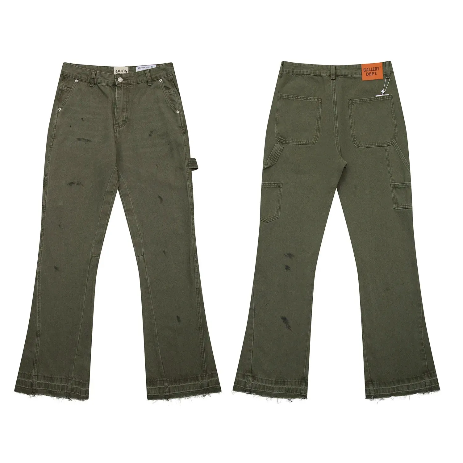 Gallery Dept schizzi di inchiostro schizzi di vernice lavaggio splicing micro pull jeans tute pantaloni casual — image 8
