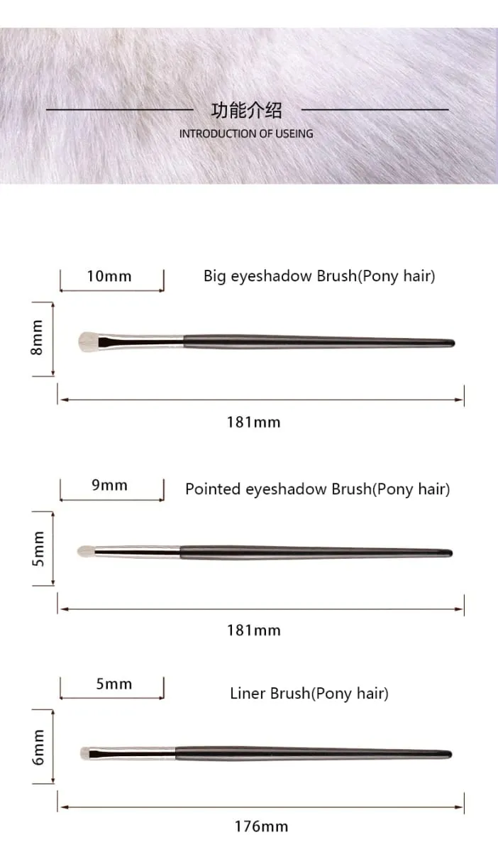 1pc White Pony Hair Ombretto Pennelli per trucco Piccola sbavatura Precisione Piega Dettaglio Smussatura Ombretto Pennello per trucco Liner Labbro