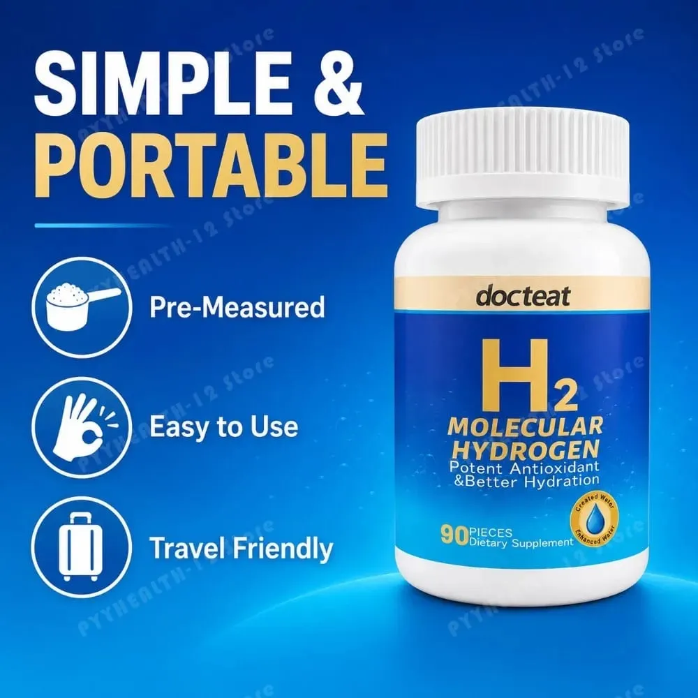 90 adet H2 Moleküler Hidrojen Su Tabletleri Magnezyum ile 160 mg Efervesan İçecek Takviyesi Seyahat Spor Salonu Ev Hidrasyon