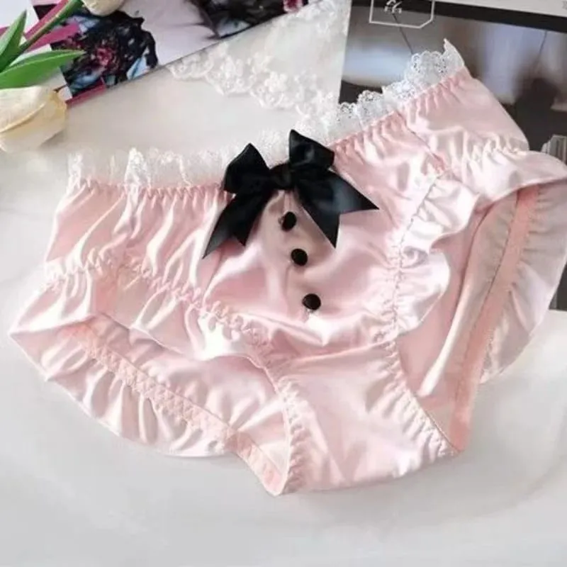 Set reggiseno Lolita Dolce fiocco raccolto Raccolta seni laterali Comodo anello non in acciaio Set reggiseno anti-cedimento con blocco colore — image 5