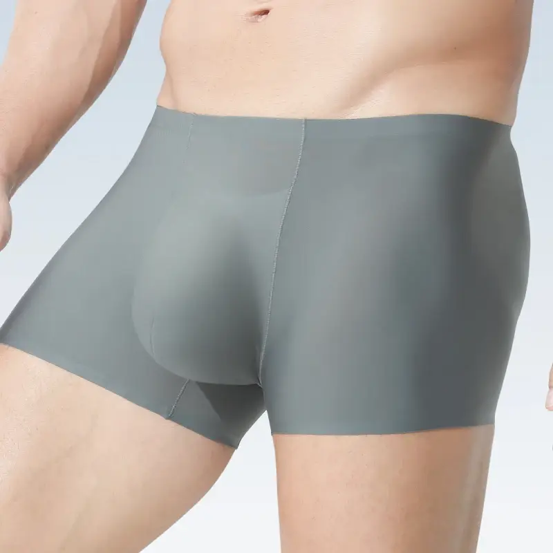 Men's5pc underwear Men's wholesale ice silk seamless boxers antibacterial breathable sports summer thin comfortable boxers — image 4