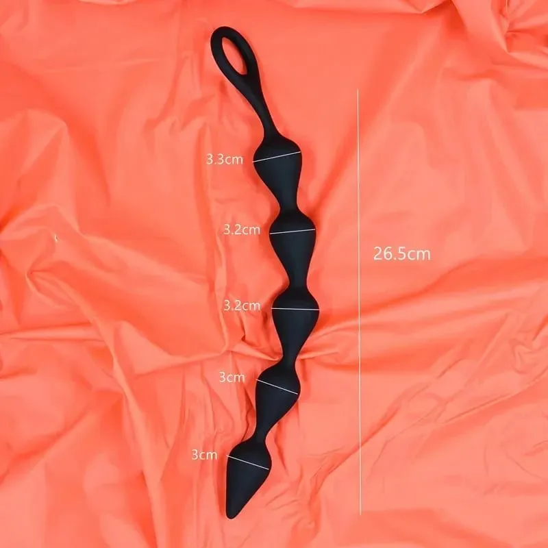 Large Anal Plug for Men & Women Multi-Size Silicone Anal Beads Trainer Kinky Adult Sex Toys for Beginners