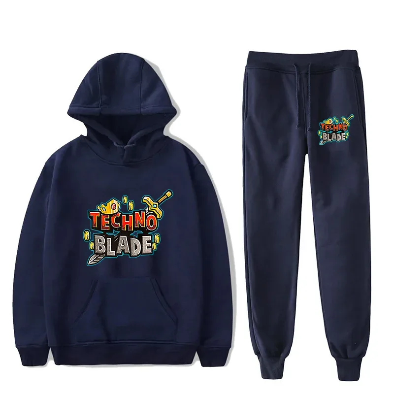 Harajuku Comfortable technoblade Print Sweatshirt Sweatpants Suit Men/Women Hoodies+ Trousers Suit Cute 2 Piece Set Clothes — image 5