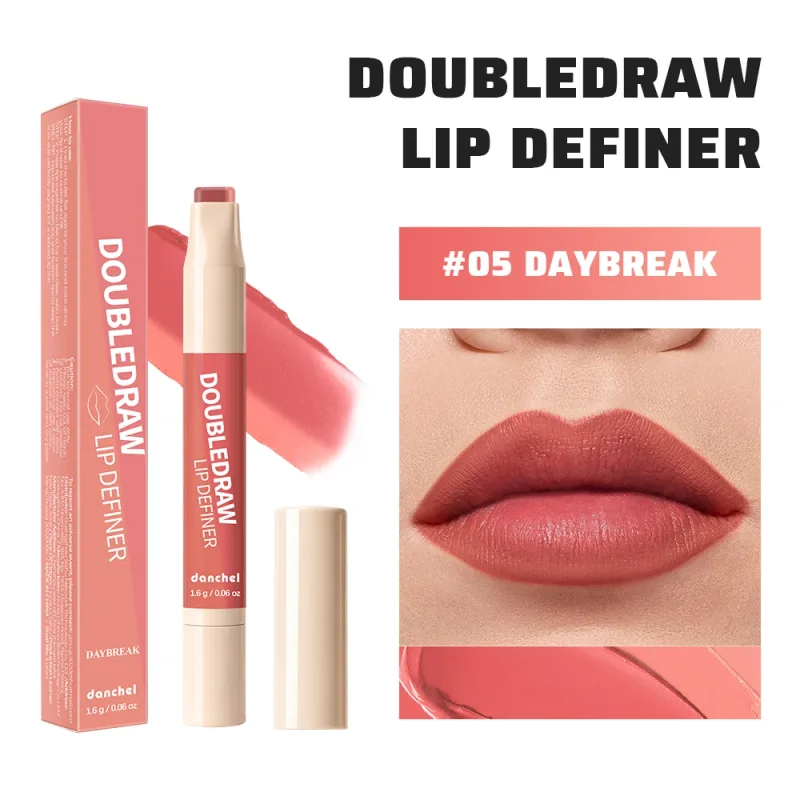 Double Draw Lip Definer 2 In 1 Lip Liner And Lip Gloss Silky Cream Texture Long Lasting Hydrating High Pigment Waterproof Makeup — image 14