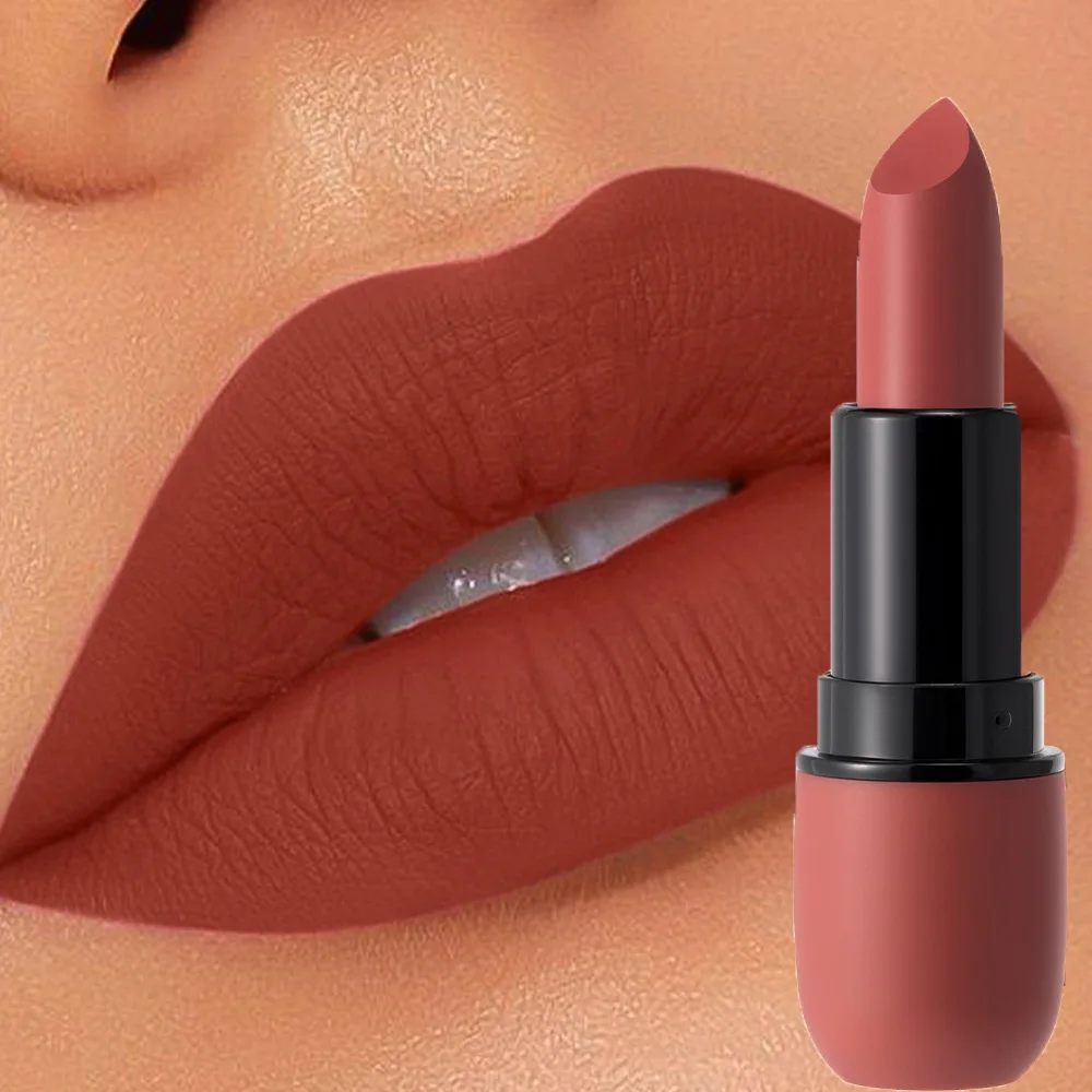 6 สีเซ็กซี่ Matte ลิปสติก Waterproof Long Lasting Color Rendering Non-stick Velvet Lips Contour ดินสอผู้หญิงแต่งหน้าเครื่องสำอาง — image 3