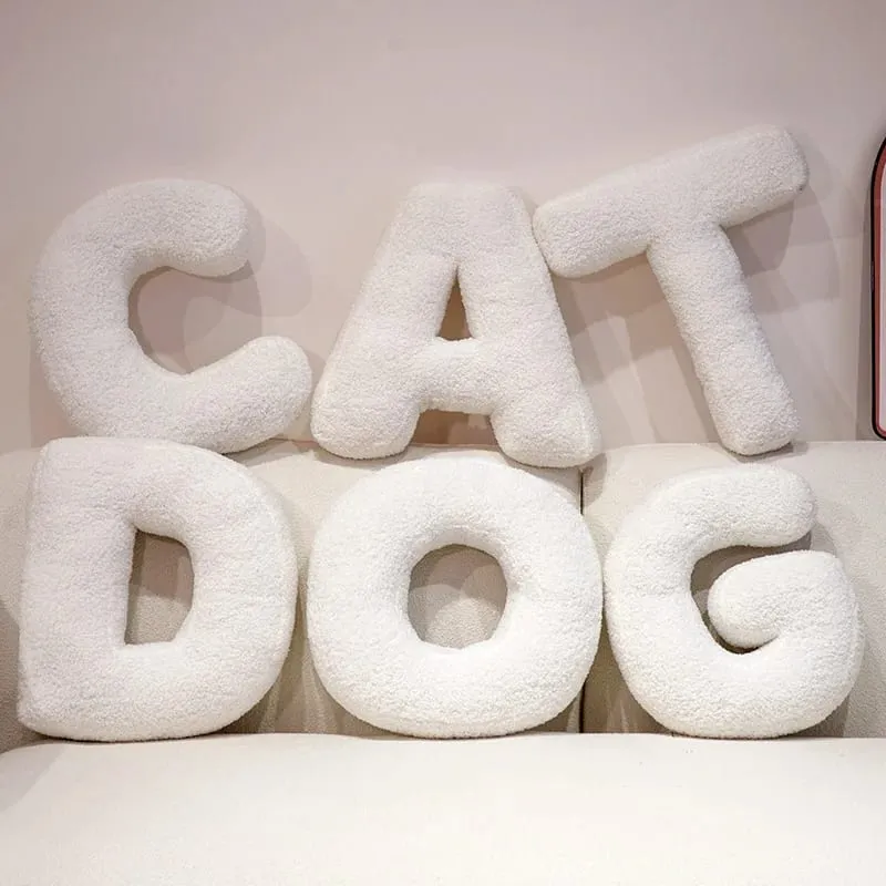 Oreiller en peluche avec lettres anglaises de dessin animé, coussin de canapé, de lit, enseignement des mots, jeu, décoration de salon, 40CM — image 2