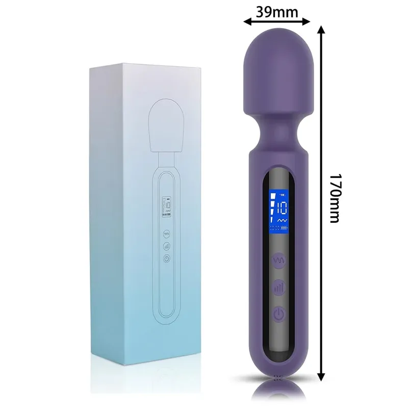 Bacchetta da massaggio in morbido silicone Multi-Size e Multi-Color Modalità di vibrazione regolabili impermeabili opzionali Strumento portatile per il relax domestico