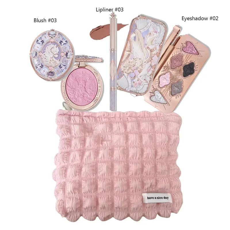 Flower Knows Makeup Full Set Moonlit Mermaid Eye Shadow Palette Matte Blush และ Lipgloss Flowerknows Kit กระเป๋าแต่งหน้าสำหรับผู้หญิง — image 13