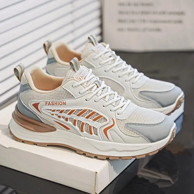 Lente Zomer Mannen Sneakers Ademend Mesh Casual Schoenen Platform Chunky Papa Schoeisel Lace Up Wandelschoenen
