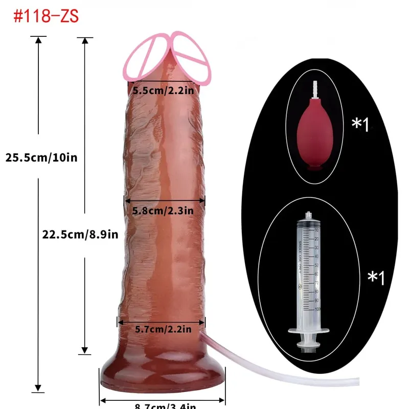 Lebensechte Squirting Penis Silikon Ejakulation Großer realistischer Dildo mit Sucker Skin Touch Anal Sexspielzeug für Frauen — image 9