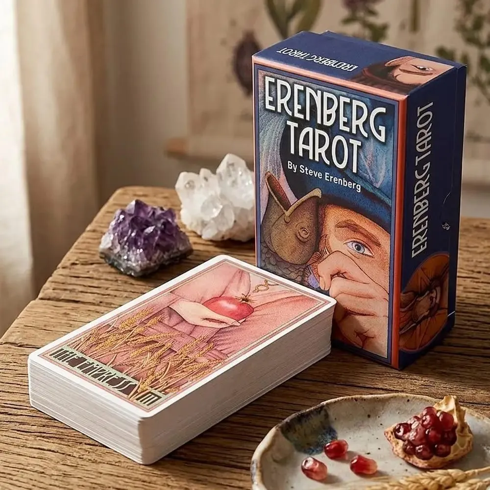 Erenberg Tarot Deck 12*7cm in Rigid Box Intimate Close-Up Illustrations - Standard Tarot Cards Double-embossed Cardstock