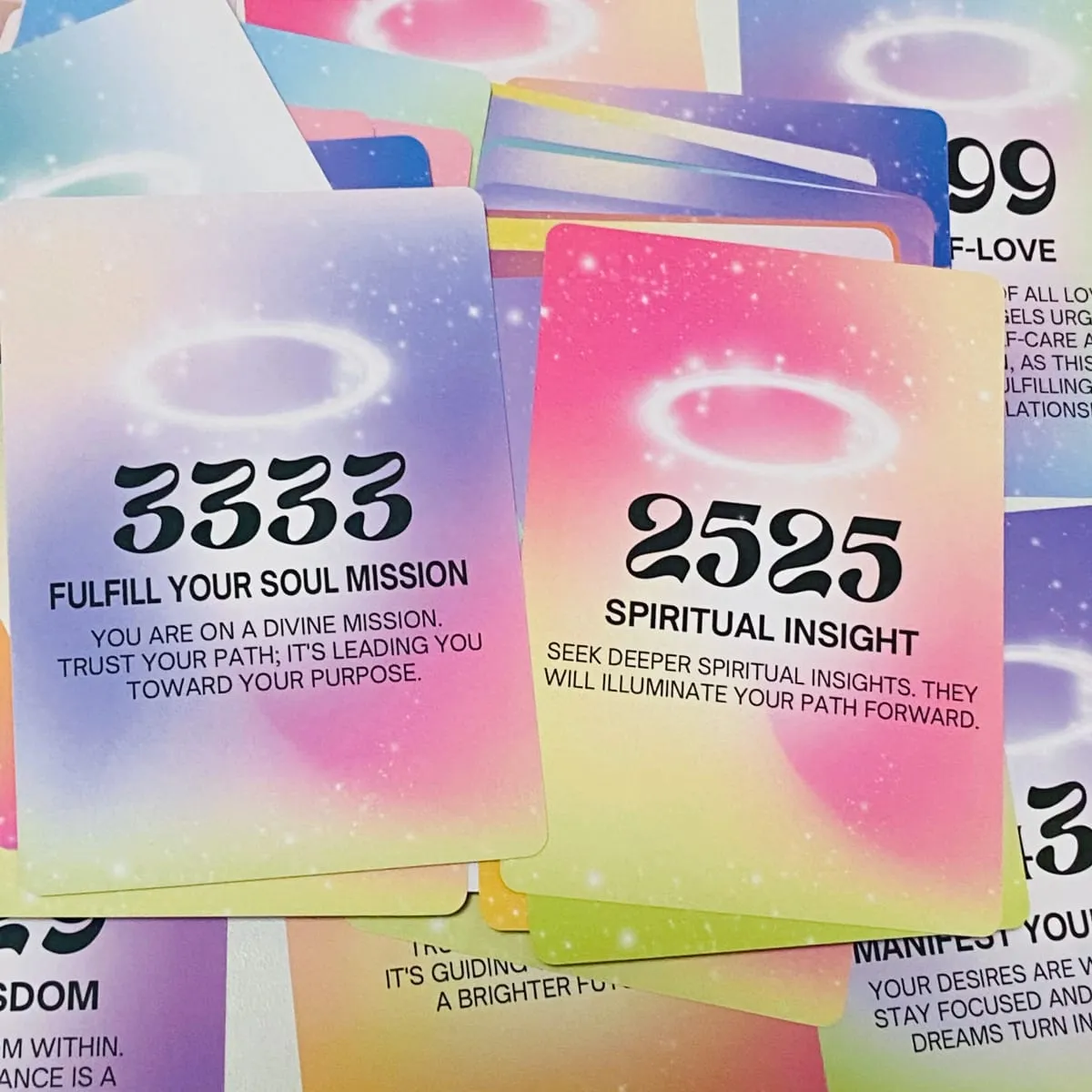 Angel Numbers Oracle Deck 40 Cards To Receive Divine Guidance Board Games Feelings Messages Deck — image 3