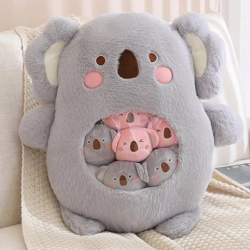 Petits jouets à l'intérieur, 6 pièces, mignon Panda Koala lapin dinosaure animaux de dessin animé, oreiller en peluche doux, coussin de canapé en peluche, oreiller de décoration intérieure