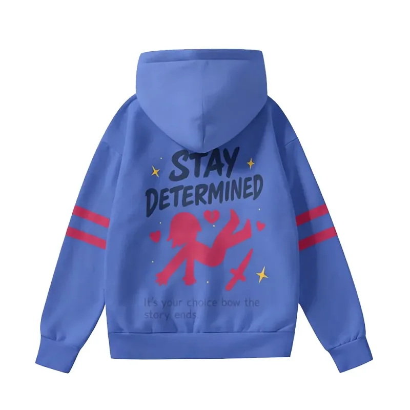 Undertale Frisk Cosplay Hoodies Men Women Pullover Jacket STAY DETERMINED Letter Graphic Sudaderas Casual Streetwear Couple Tops — image 5
