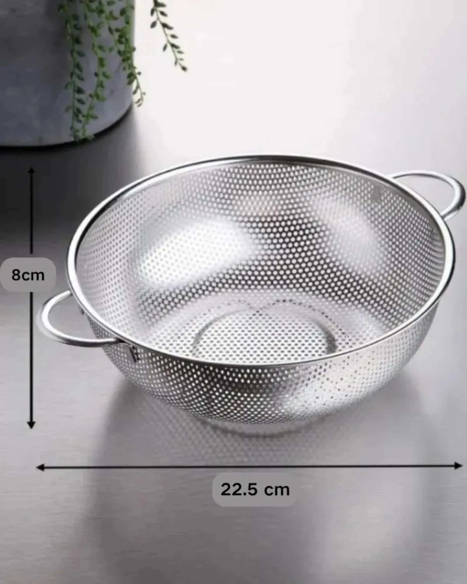 16/19/22/31CM All Purpose Stainless Steel Fine Mesh Strainer Net Baskets with Handles Resting Base Colander Set Kitchen Supplies — image 3