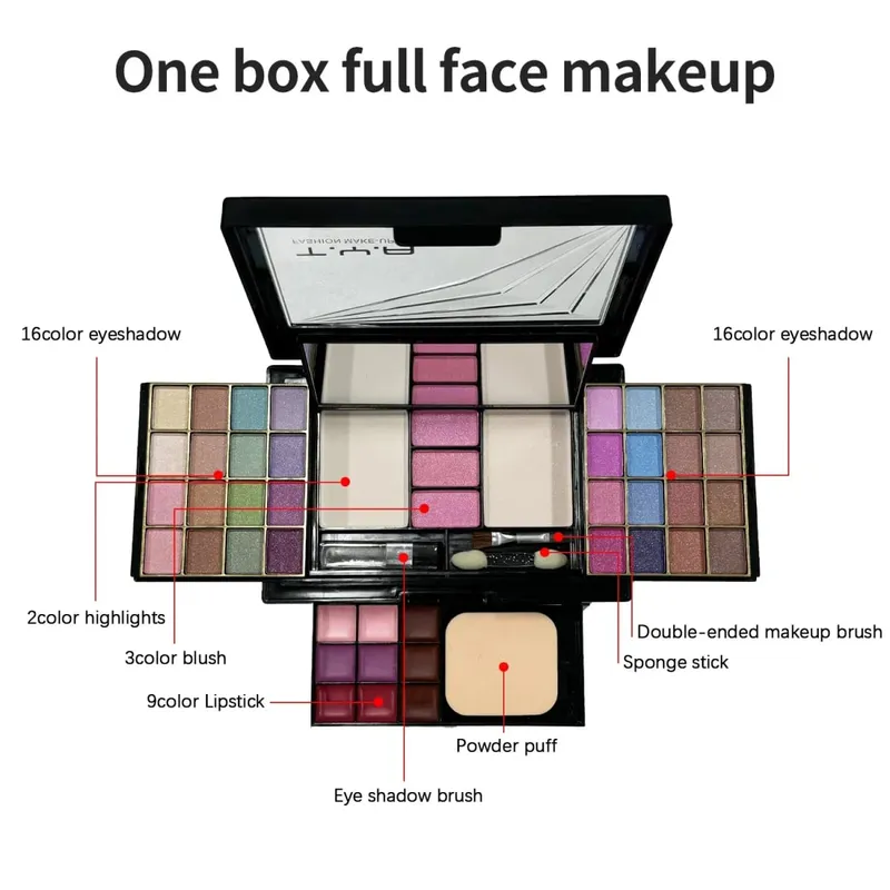 Make-up-Set, komplettes Set für Frauen, multifunktional, alles in einer Box, neue 46-Farben-Make-up-Palette für Gesicht, Lippenstift, Lidschatten, Augenbrauenpinsel — image 4