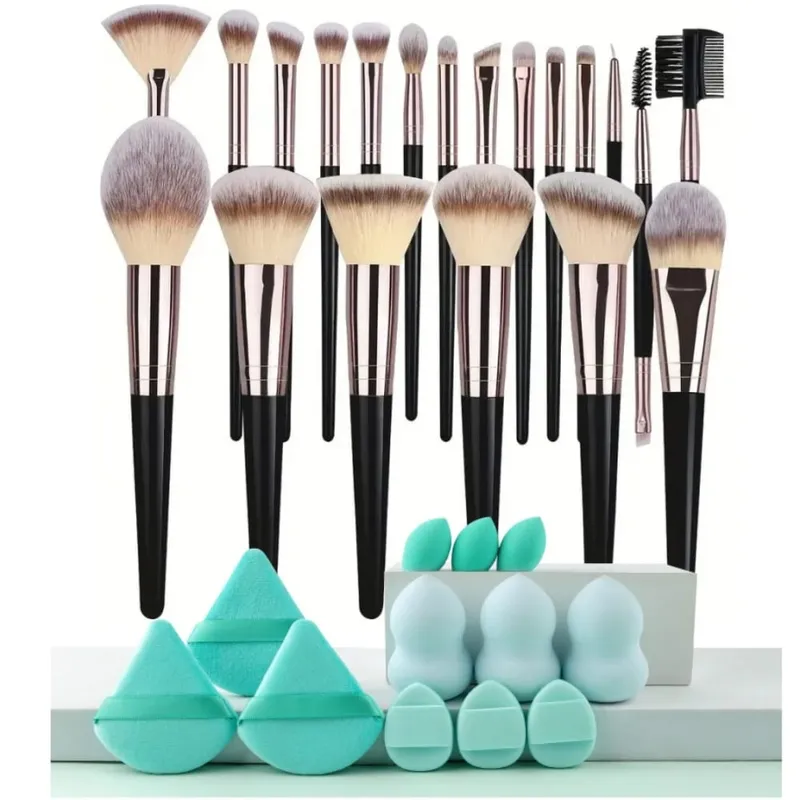 3-20PCS Makeup Brushes Set Eye Shadow Foundation Blush Highlighter Concealer Brush Female Beauty Tool Beauty Sponges Thumb Puffs