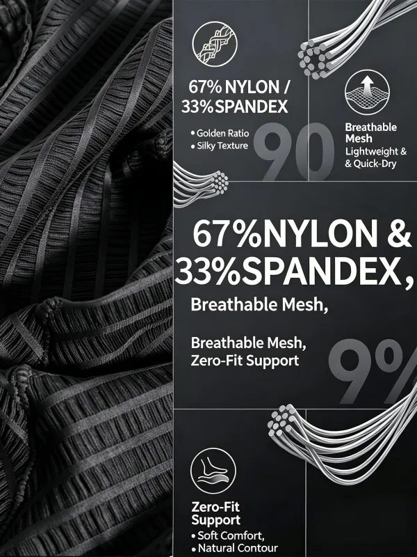 Quần Lót Nam Gân Họa Tiết Nam Ngắn Nylon Elastane Quần Lót Nhẹ Mỏng Thoải Mái Nam Tam Giác Quần Lót M‑XXL — image 5