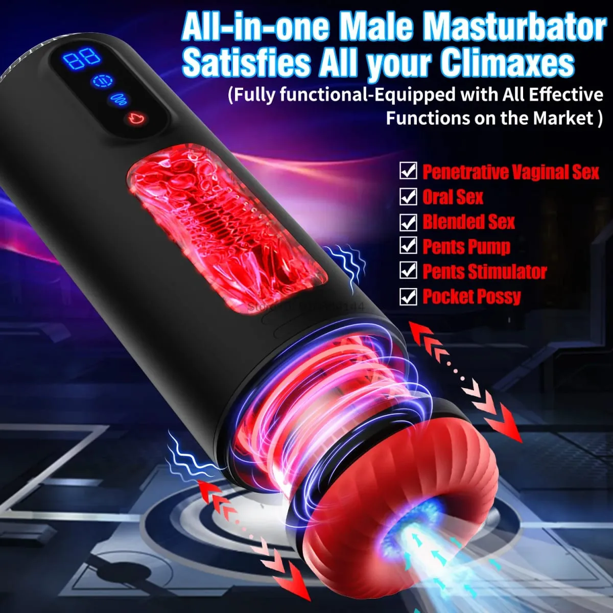 Automatico Telescopico Succhiare Riscaldamento Masturbatore Maschile Realistico Pompa Del Pene Figa Tascabile 9 Macchina Del Sesso Vibrante Giocattoli Del Sesso per Gli Uomini — image 3