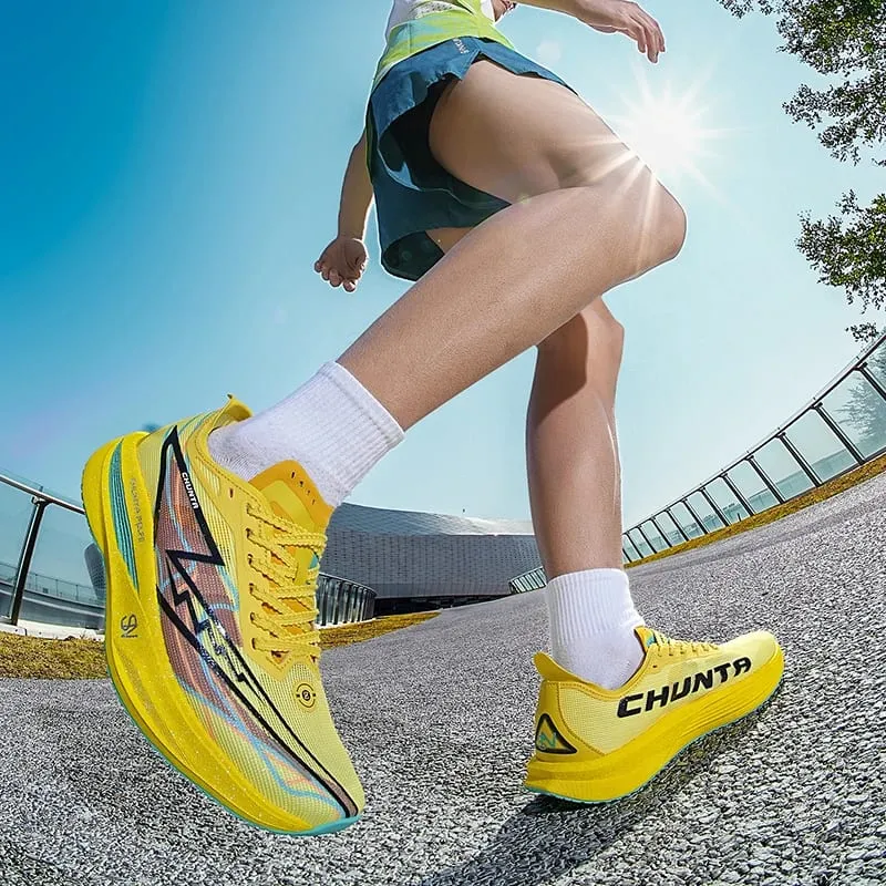 Chaussures de course légères et respirantes pour hommes et femmes, baskets Chunta confortables et antidérapantes en planche de carbone, spécialité de sport Marathon — image 5