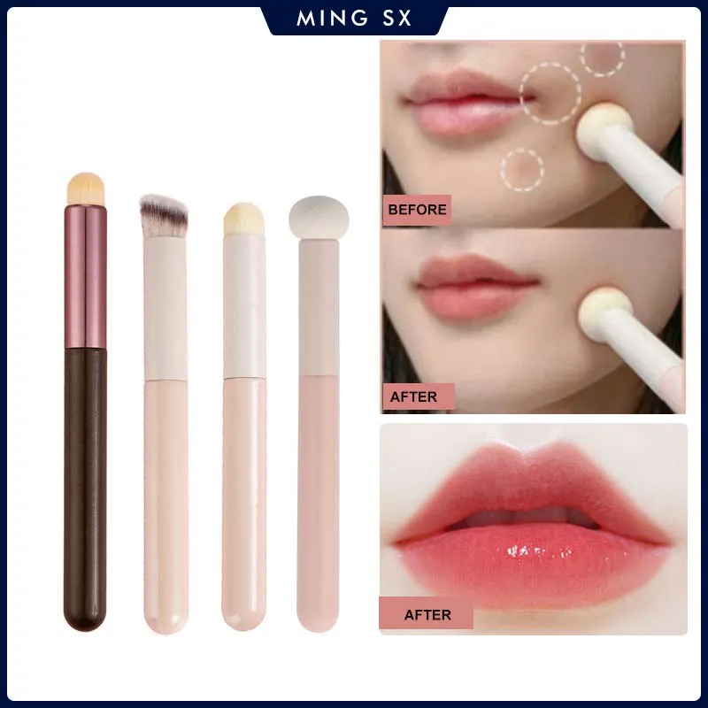 1/4Pcs Soft Mushroom Sponge Head Makeup Brushes Lipstick Lip Makeup Brush Portable Cosmetic Tools Foundation Concealer Brush — image 1