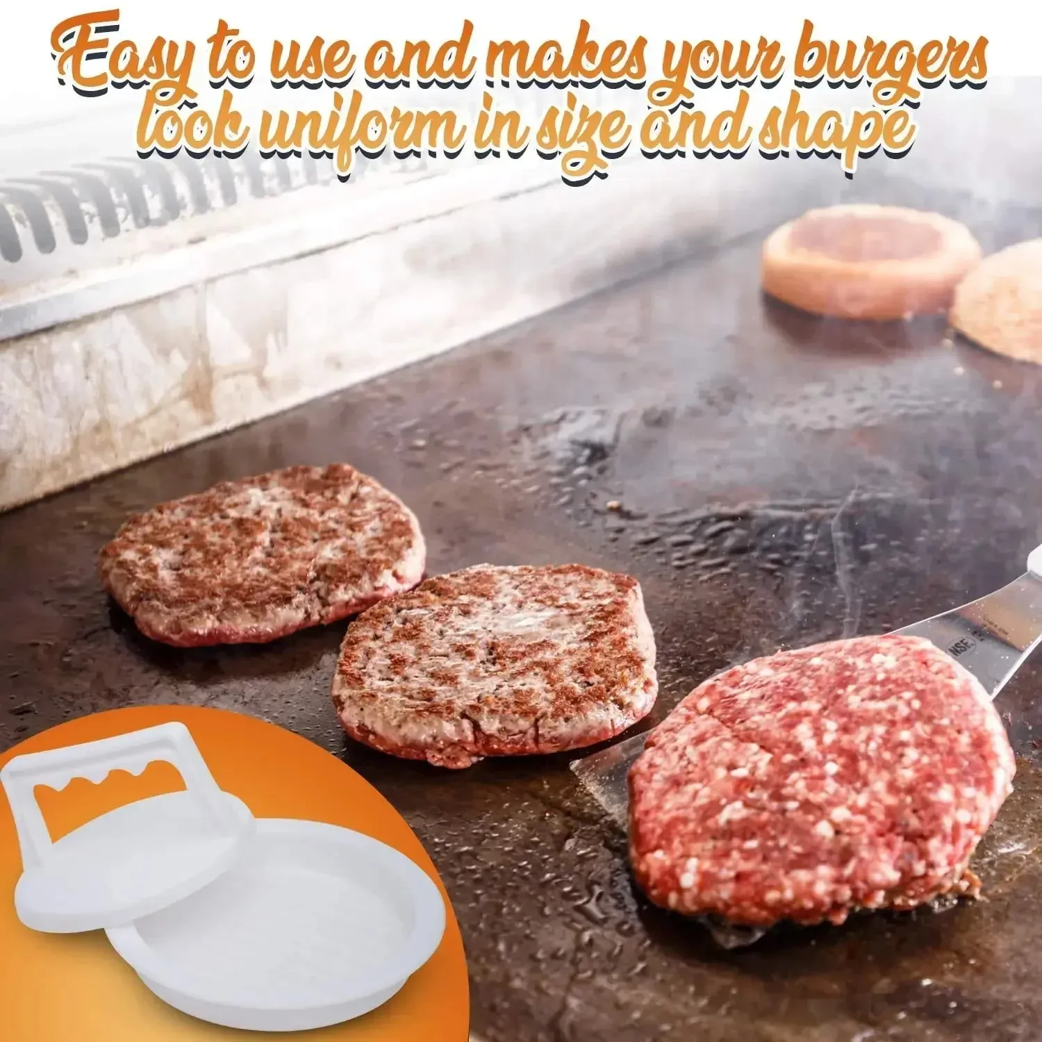 Burger Press Hamburger Press Patty Maker Acuan Cincin Acuan Burger Mudah Dilepaskan Hamburger Patty Press untuk BBQ