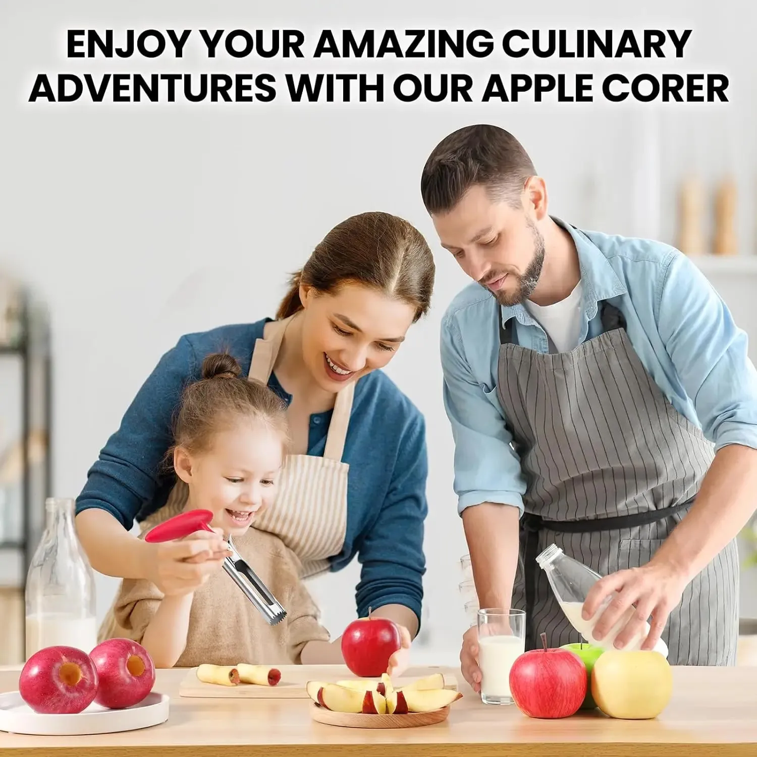 1PC Premium Kuchyně z nerezové oceli Apple Corer Tool Ultra Sharp Snadné použití a čištění Odolný odstraňovač ovocných jader — image 6