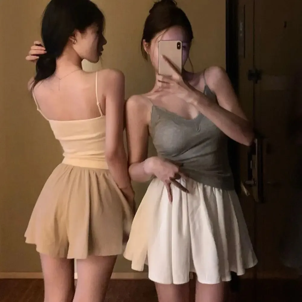 Bra tali kamisol renda bersirkulasi modis kualitas tinggi atasan musim panas warna Solid atasan crop bebas kabel gaya seksi — image 6
