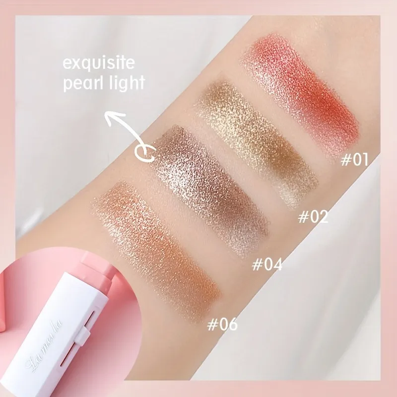 2 in 1 Pearly Highlighter Eyeshadow Stick Makeup Vattenfast Långvarig Glitter Ögonskugga Eyeliner Stick Eyes Makeup Kosmetika