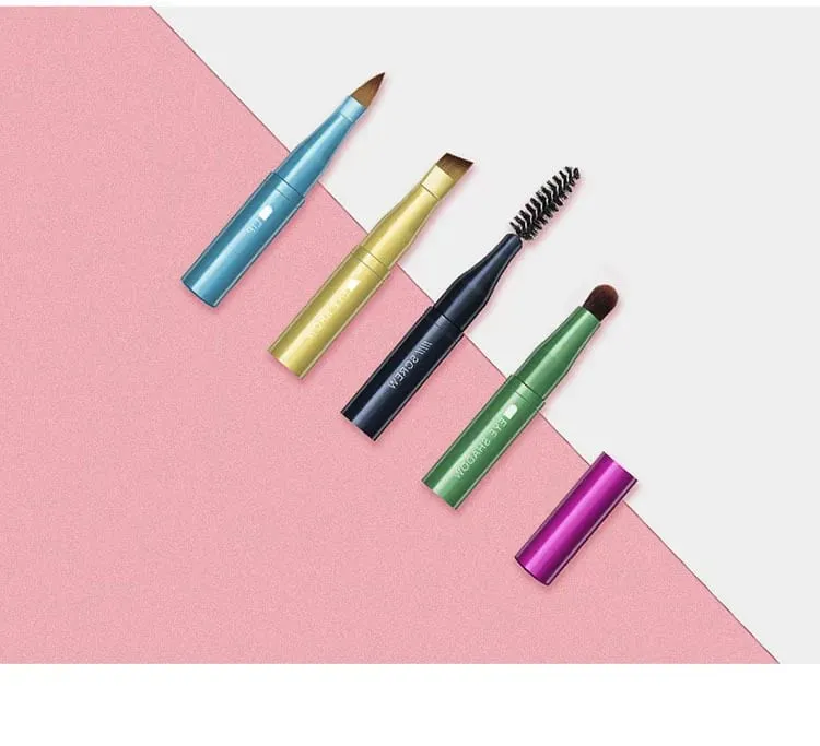 Abnehmbares 4-in-1-Make-up-Pinsel-Set, weiche Borsten und Schwammapplikator für Lippen und Lidschatten, tragbar, mit ABS-Griff — image 6