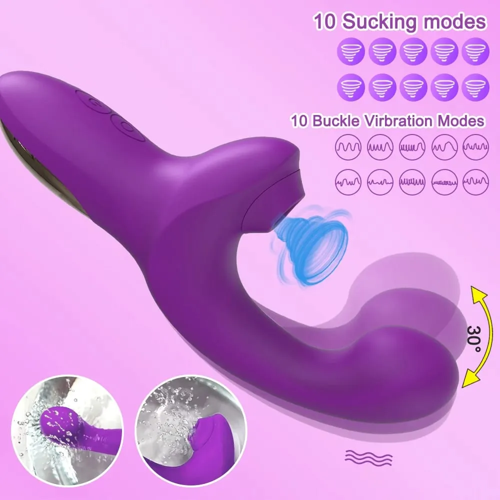 Powerful 20 Speeds Dildo Vibrator Female Clit Sucker Vacuum Clitoris Stimulator Adults Goods Finger Wiggling Sex Toy for Women — image 2