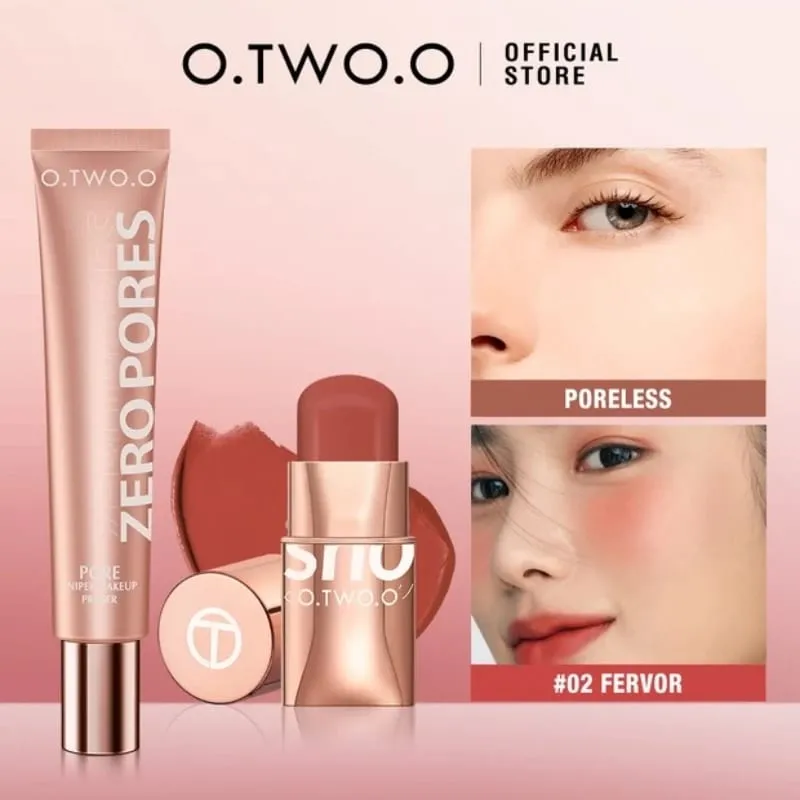 O.TWO.O 2-teiliges Make-up-Set mit mehreren Lippenstiften, Rougestift, Gesichtsgrundierung, Make-up-Basis, ölkontrollierend, wasserfest, leicht, Make-up für Frauen — image 8
