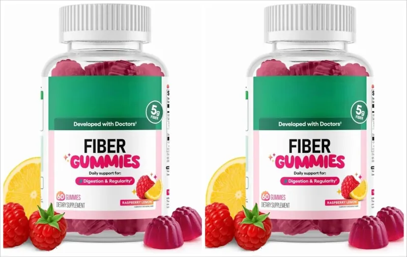 Gummies aux fibres santé digestive régularité saveur framboise citron sans sucre ajouté racine de chicorée végétalienne prébiotique 60CT adultes — image 7