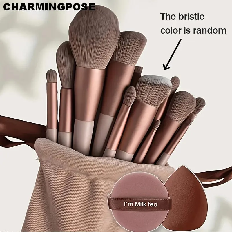 15 pezzi set di pennelli per trucco professionale morbidi capelli sintetici fondotinta in polvere fard ombretto pennelli cosmetici completi Ma — image 1