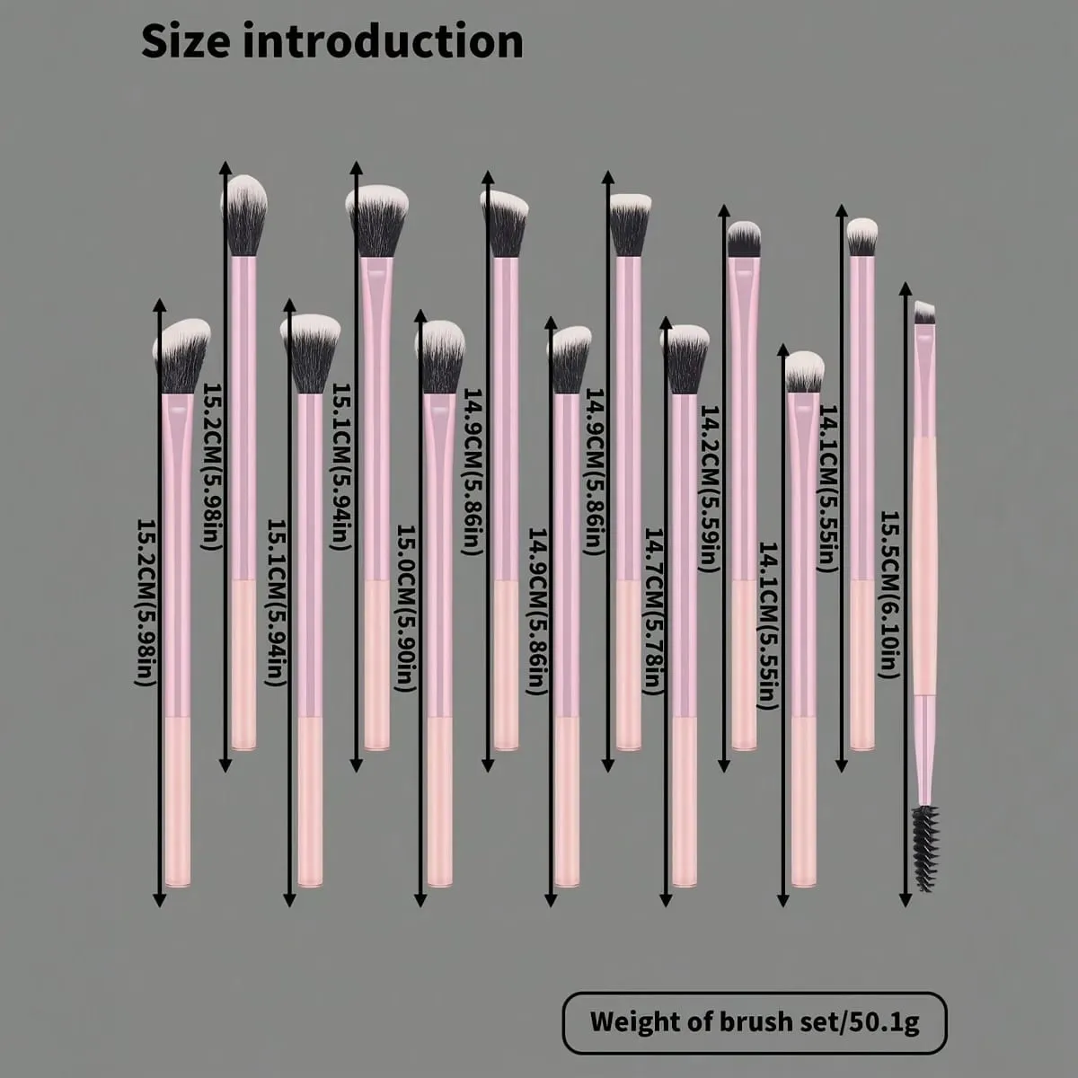 13 buah Set Kuas Rias Profesional Kuas Wajah & Mata Lembut untuk Foundation Concealer Pencampur dan Penyorot Eyeshadow