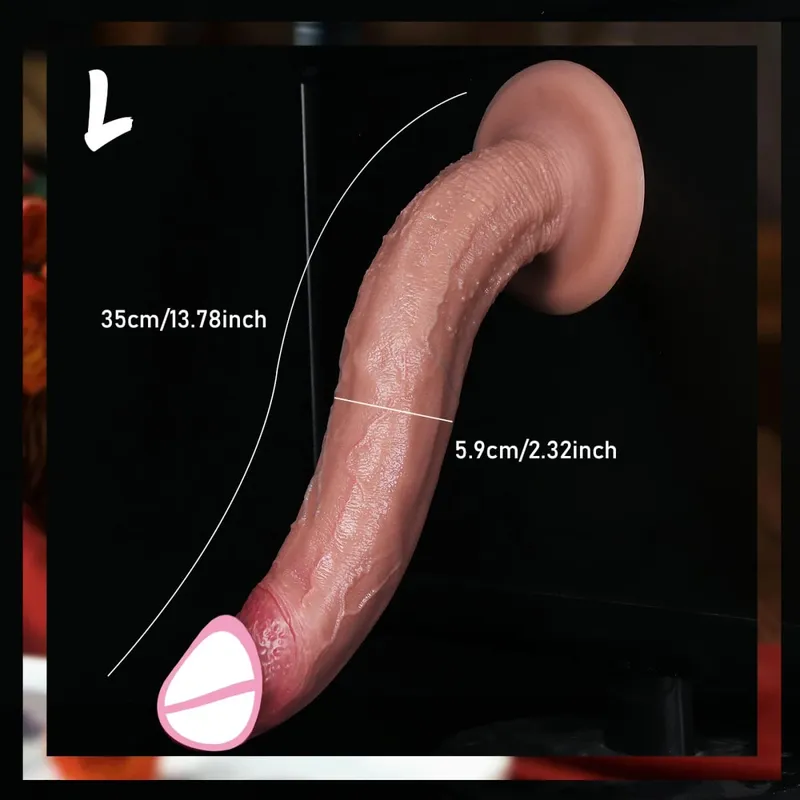 Realistico lungo e morbido butt plug dildo 3 dimensioni pene finto sensazione di pelle cazzo in silicone donna uomo masturbazione ventosa giocattoli del sesso anale — image 4