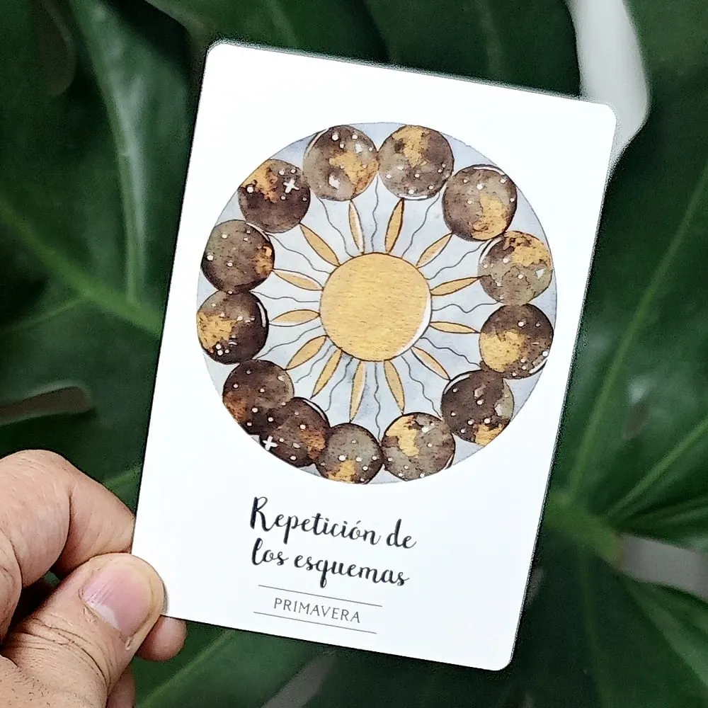 Bộ bài Oracle tình yêu lãng mạn bằng tiếng Tây Ban Nha 42 lá bài Oracle Luân xa trái tim 10,5 * 7,5cm