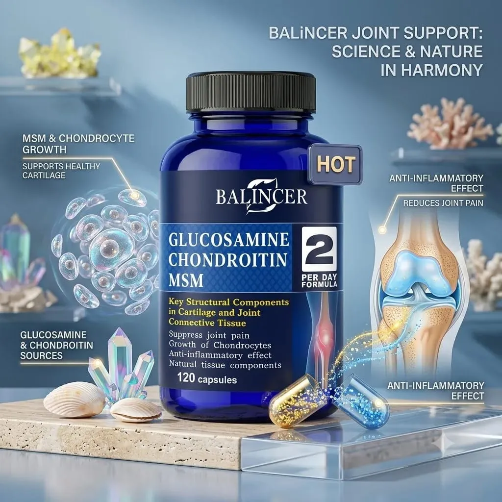 Glucosamine Chondroitin MSM - สำหรับสุขภาพข้อและเข่า ระบบภูมิคุ้มกันที่ไม่ใช่จีเอ็มโอ 120 แคปซูล — image 4