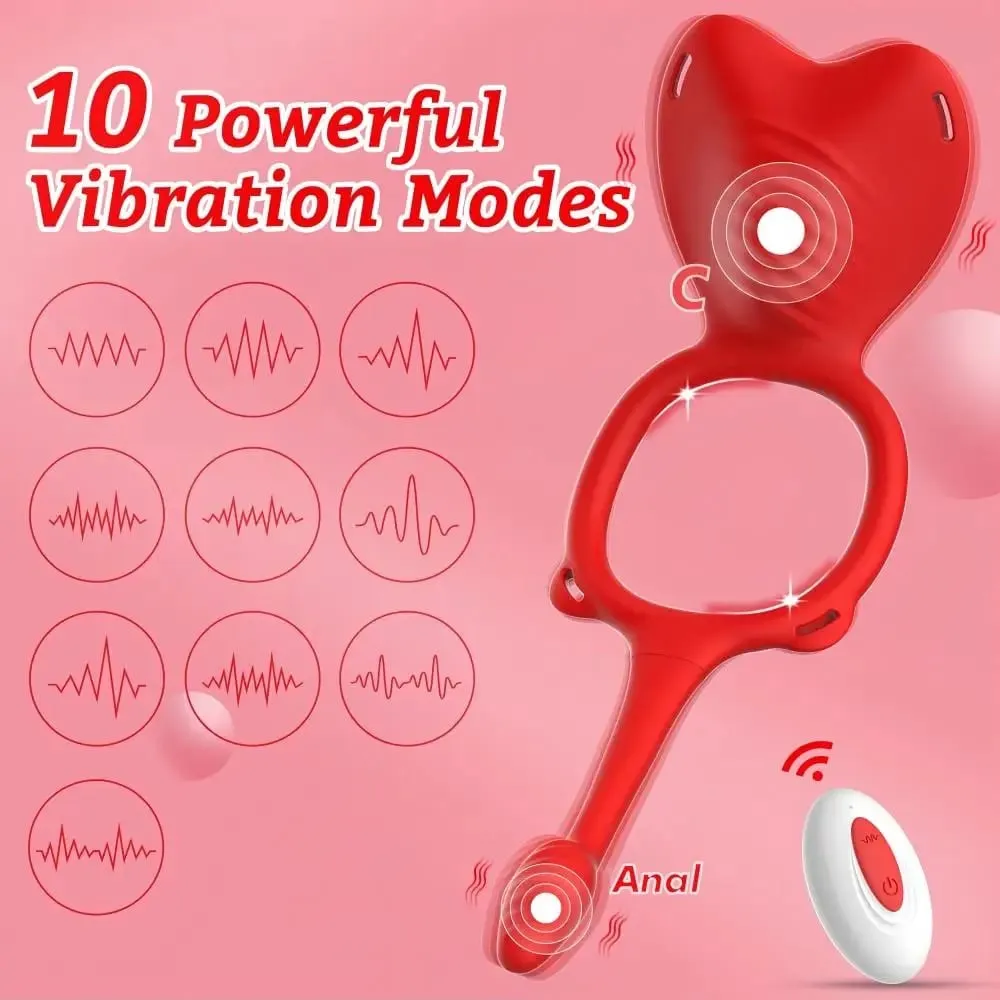 Vibromasseur portable 4 en 1, 10 fréquences, anneau de pénis, stimulateur de Clitoris, point G, masseur Anal, jouets sexuels pour adultes, masturbateur — image 3