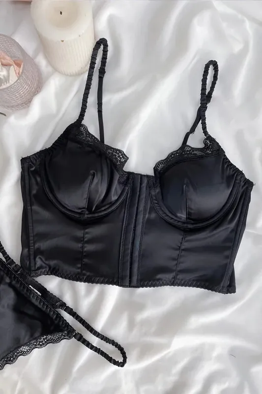 Intimo in raso con fibbia frontale a lisca di pesce, intimo estivo, lingerie sottile, bellezza, bralette, petto ampio, può essere indossato all'esterno — image 5