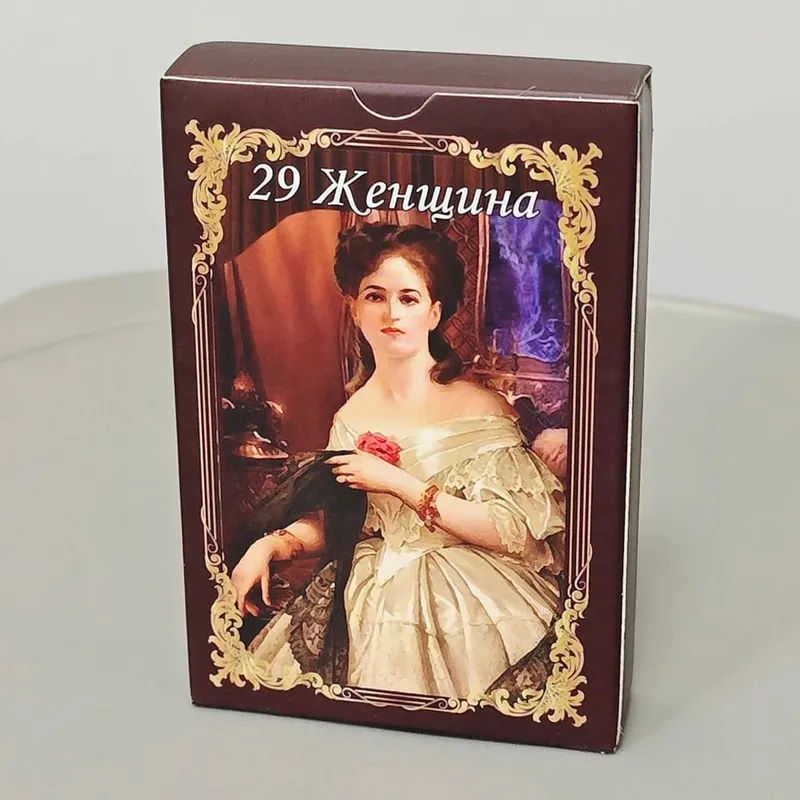 9*6cm in Russische taal klassieke realistische Lenormand-dek 40 stuks middeleeuwse klassiekers Lenormand-kaarten