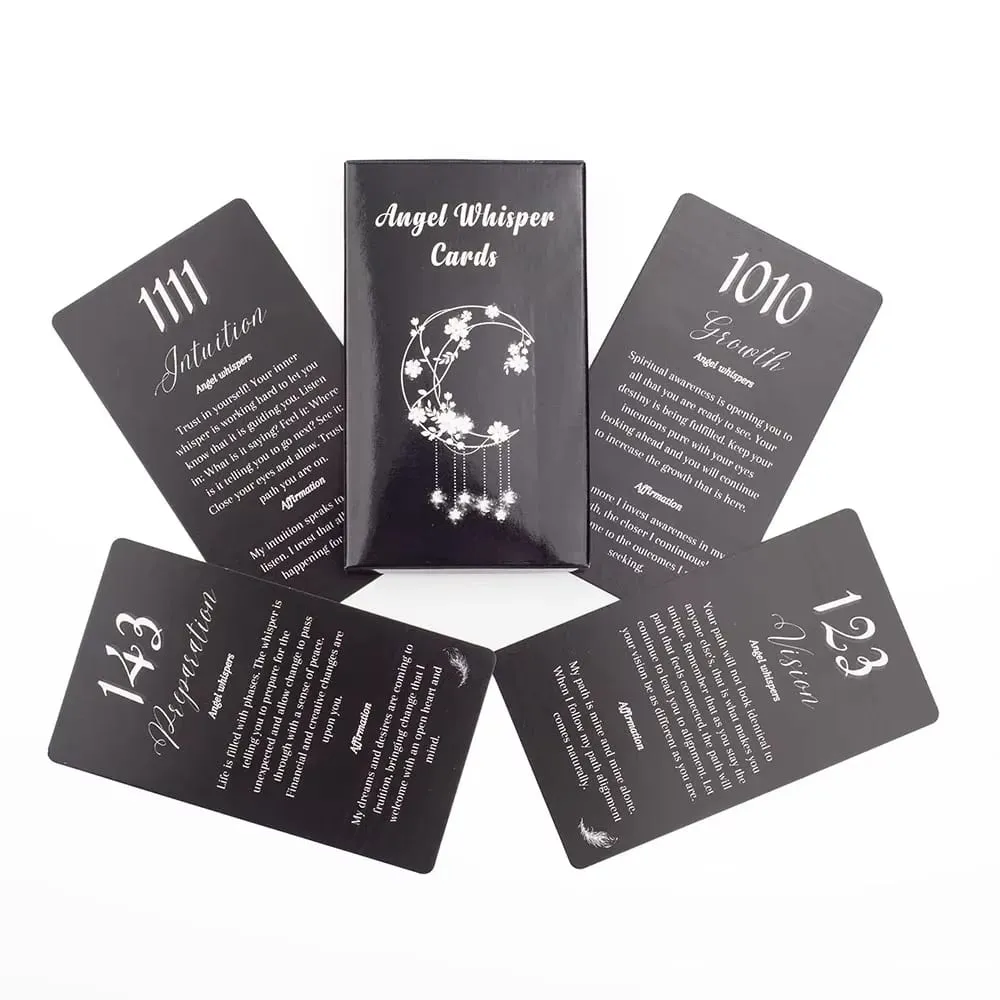 Engelsflüsterkarten, 26 Stück, Engelszahlen, Oracle-Deck, tägliche Affirmationskarten, spirituelle Führung, Wahrsagerei, Tarot, Achtsamkeit