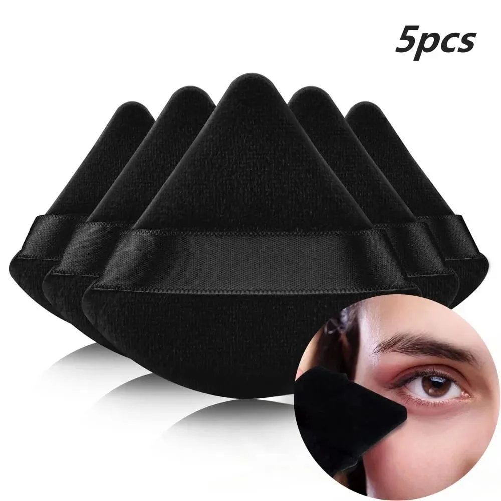Black Triangle Powder Puff Facial Makeup Sponge Soft Velvet Cosmetics Puff Mixer Beauty Foundation Make-Up Sponge Makeup Access — image 5