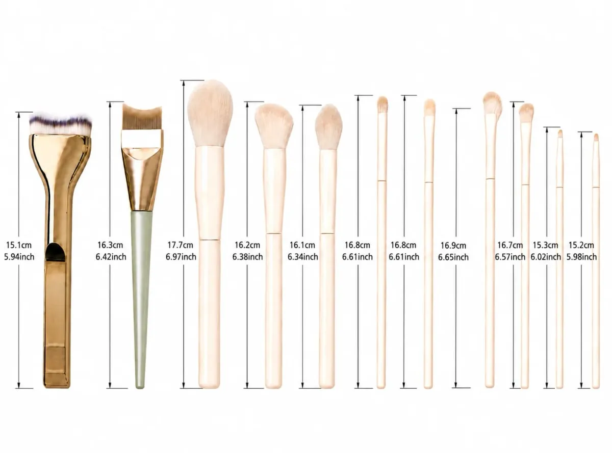 Professionelt 12 STK Makeup børstesæt med Foundation Brush Powder Brush Øjenskyggebørster til ansigts- og øjenmakeup — image 5