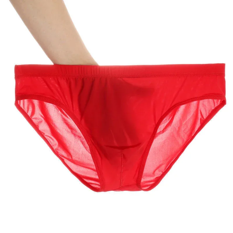 2PCS Ultra Thin Ice Silk กางเกง Plus ขนาด M-4XL สีทึบเยาวชนโปร่งแสงต่ำเอว Breathable เซ็กซี่ชายกางเกง — image 10