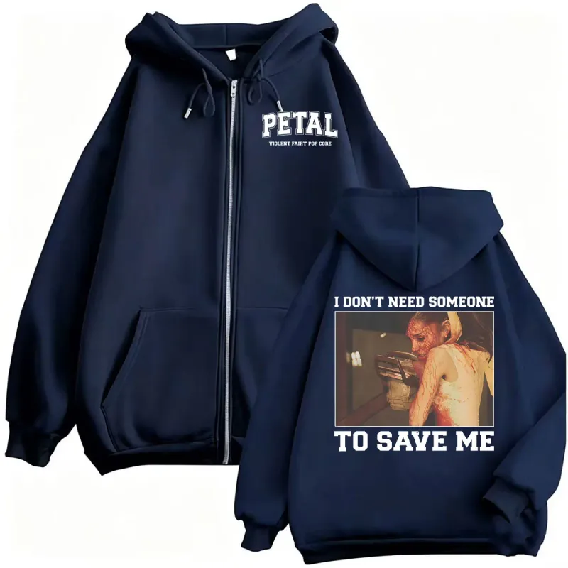 Ariana Grande Petal Core I Don’t Need Someone To Save Jacket Sweatshirts Coats Men Women Casual Cozy High Quality Zipper Hoodies — image 2