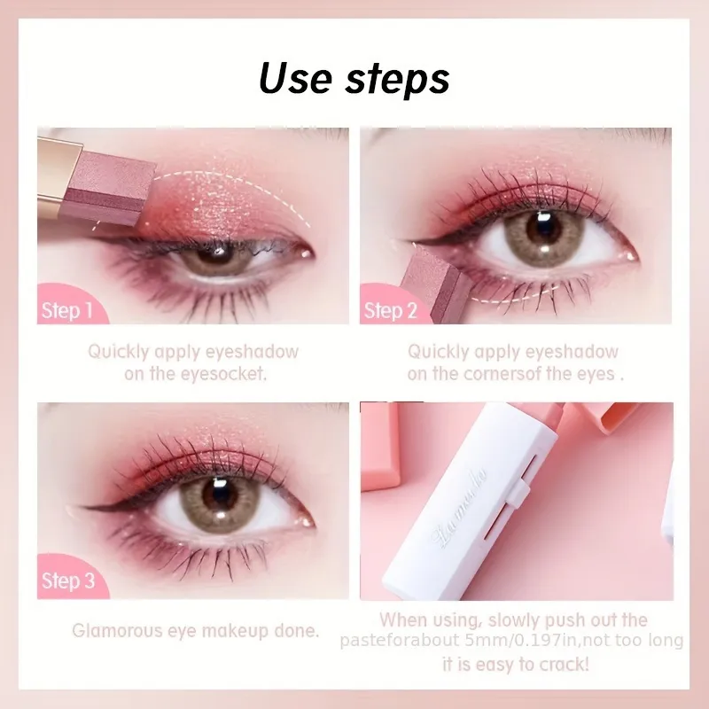 2 in 1 Pearly Highlighter Eyeshadow Stick Makeup Vattenfast Långvarig Glitter Ögonskugga Eyeliner Stick Eyes Makeup Kosmetika