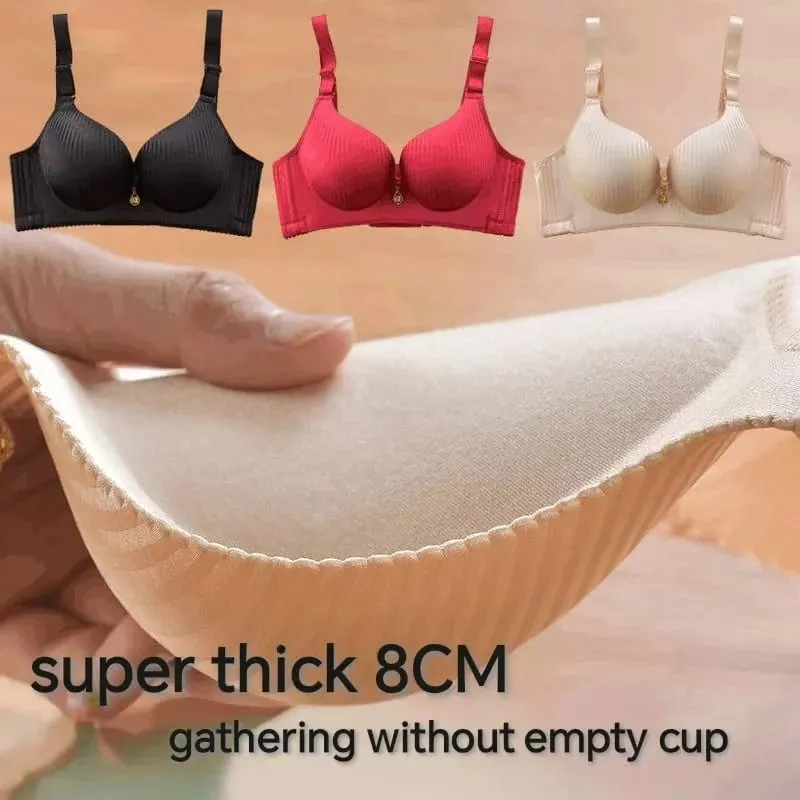 Sexy Wireless Push Up Bra No Steel Ring Seamless 8cm Thick Padded Lingerie for Women Comfort Adjustable Straps — image 1