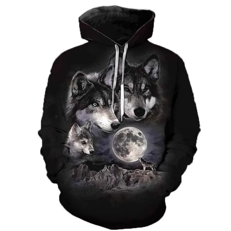 Mikiny 3D Wolf Pánské mikiny s kapucí Zvířecí potisk Teplákové soupravy Pánské/dámské Bundy Funny Hoody DropShipping — image 5