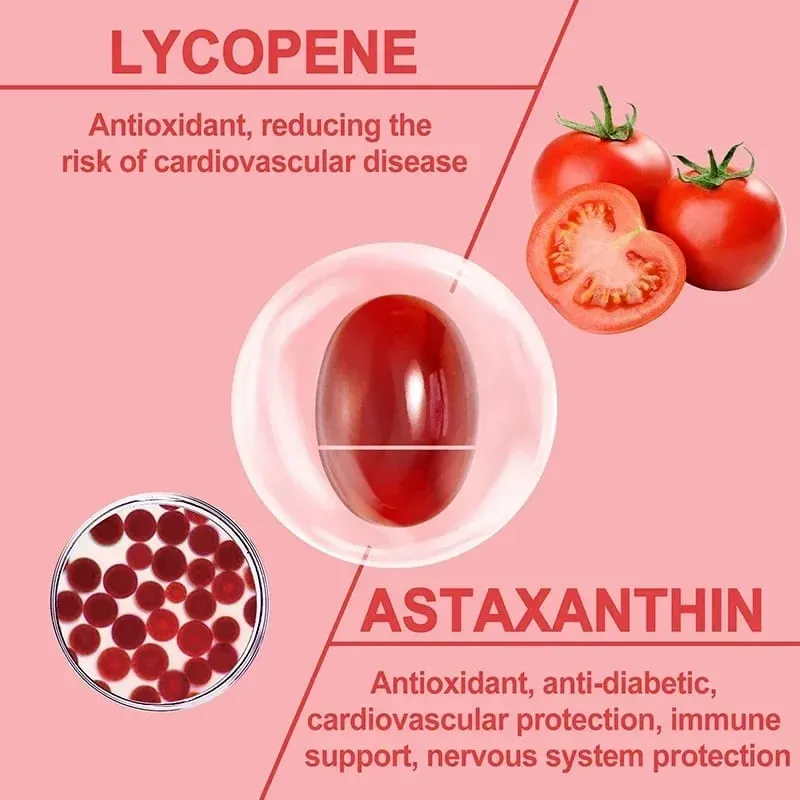 Astaxanthin + Lycopin-Kapseln – Antioxidans unterstützt das Sehvermögen des Herzens und die Gesundheit der Prostata verbessert die Immunität — image 6